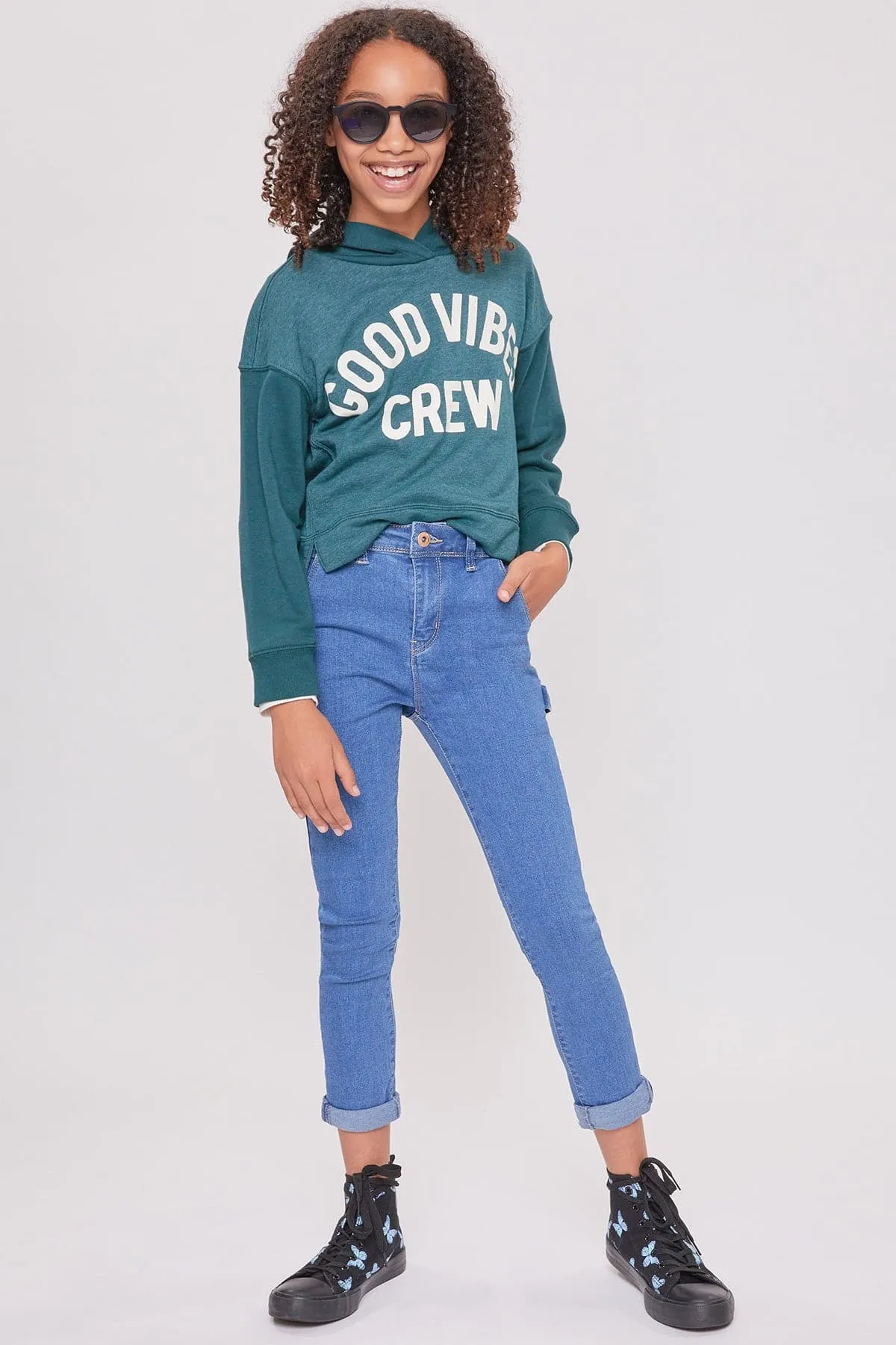 Girls Roll Cuff Carpenter Jeans