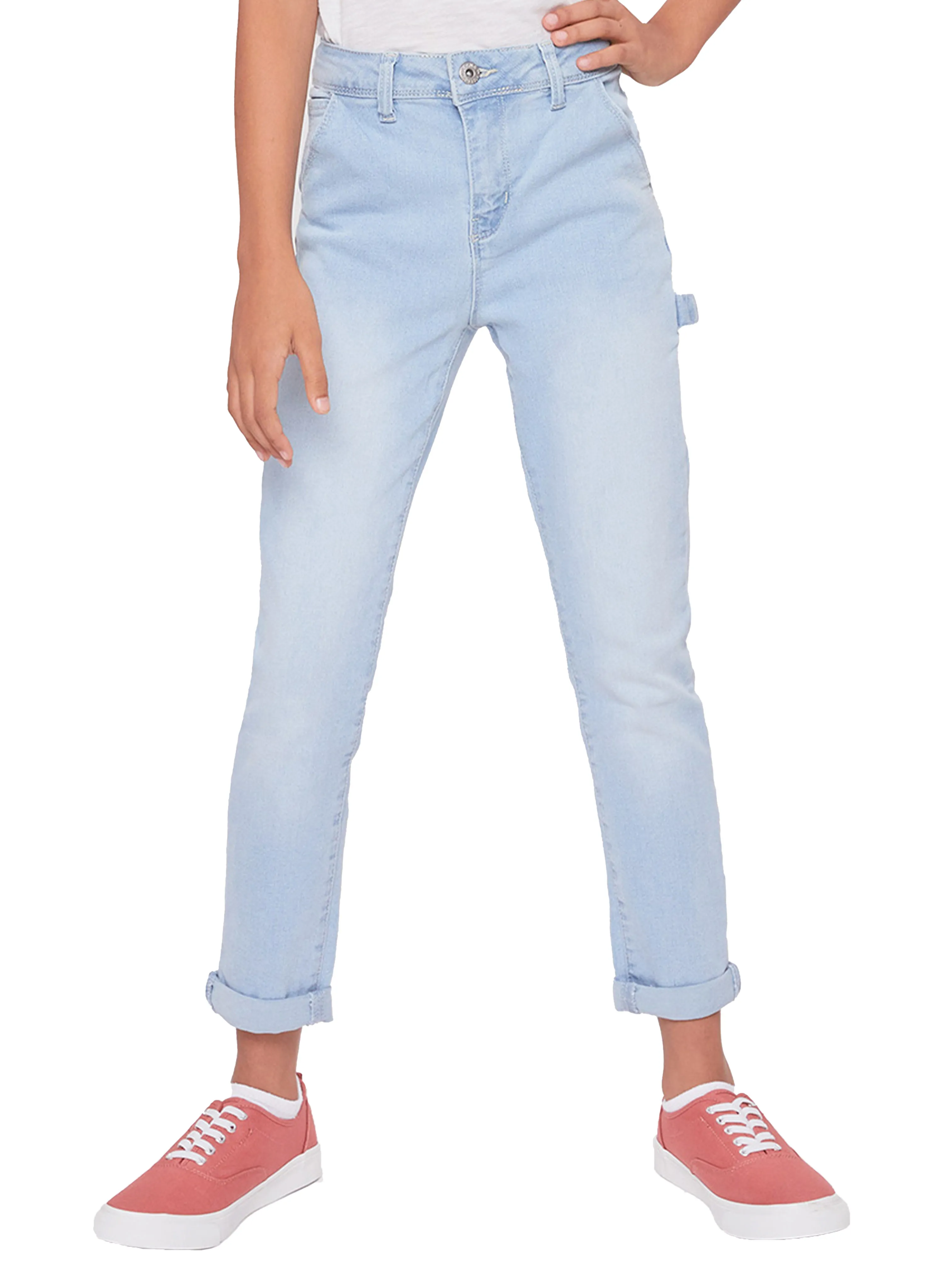 Girls Roll Cuff Carpenter Jeans