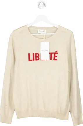 Grace & Mila Beige Lana Crew Neck Sweater UK L