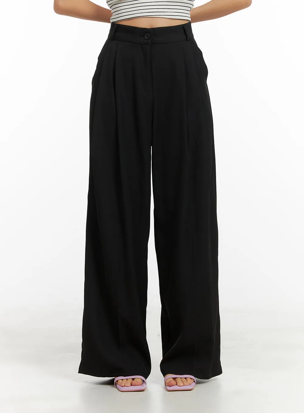 High-Waist Wide Fit Trousers OA415