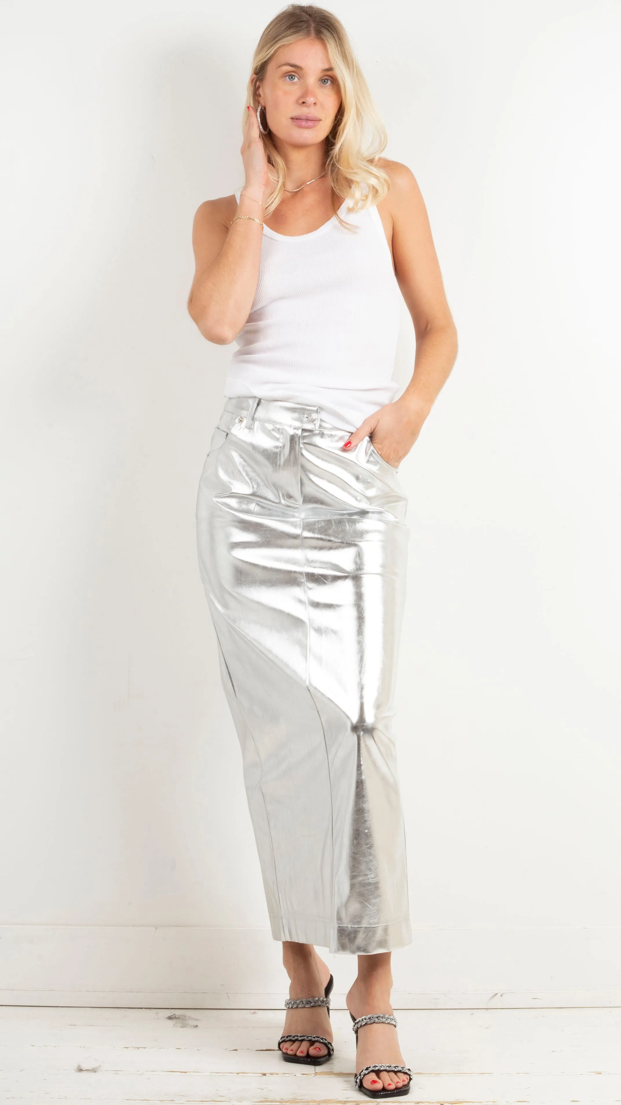 Inessa Maxi Skirt - Silver