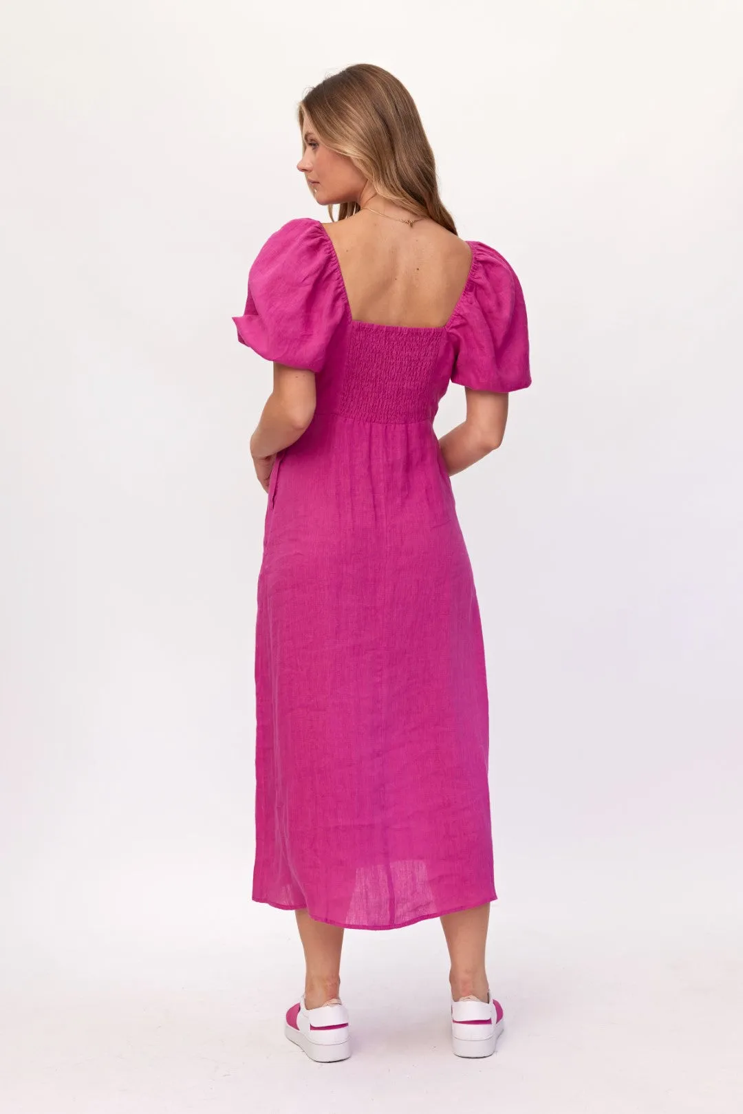 Lemon Tree Design Senita Linen Dress - Cerise