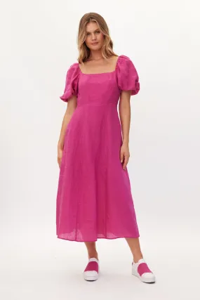 Lemon Tree Design Senita Linen Dress - Cerise