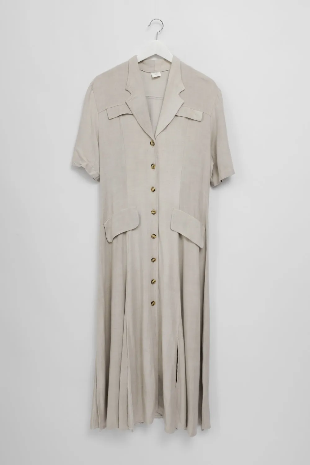 LINEN VISCOSE LONG FRANCE DRESS