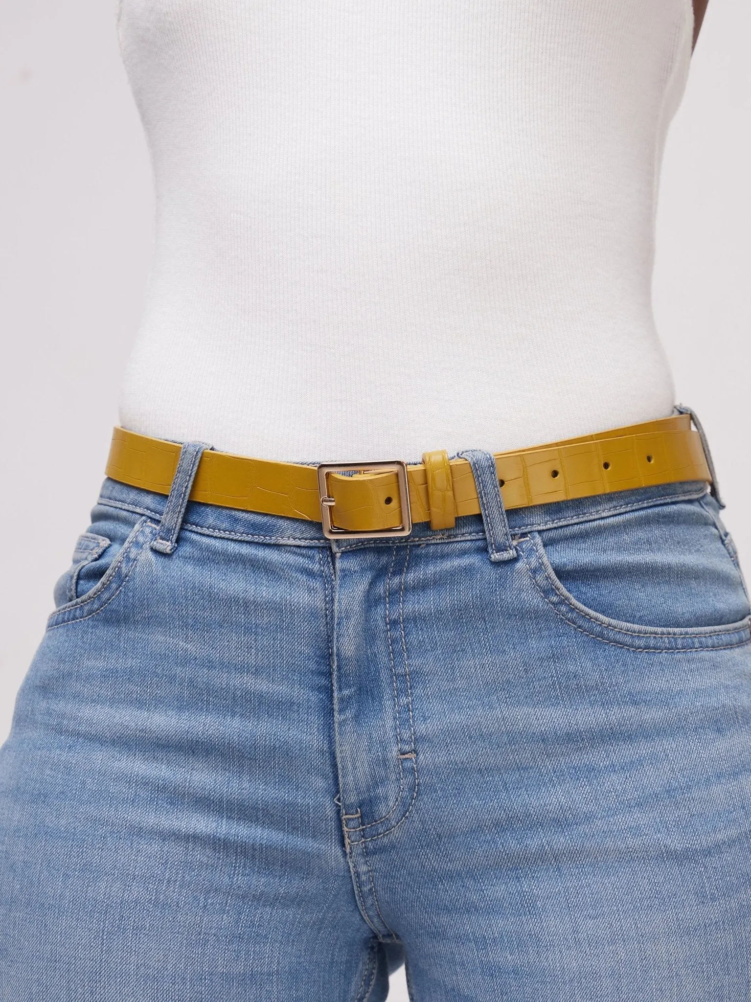 Lizola Teke Belt - Yellow Snake Print