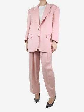 Magda Butrym Pink wool blazer and tailored trousers suit set - size UK 12