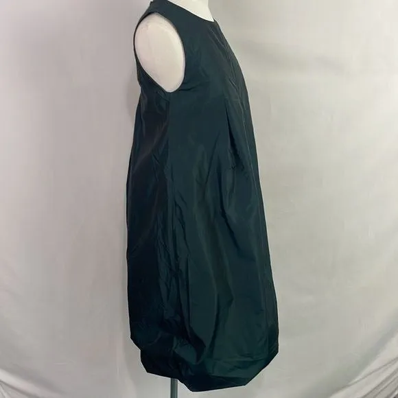 Max Mara Green Satin Bubble Hem Dress