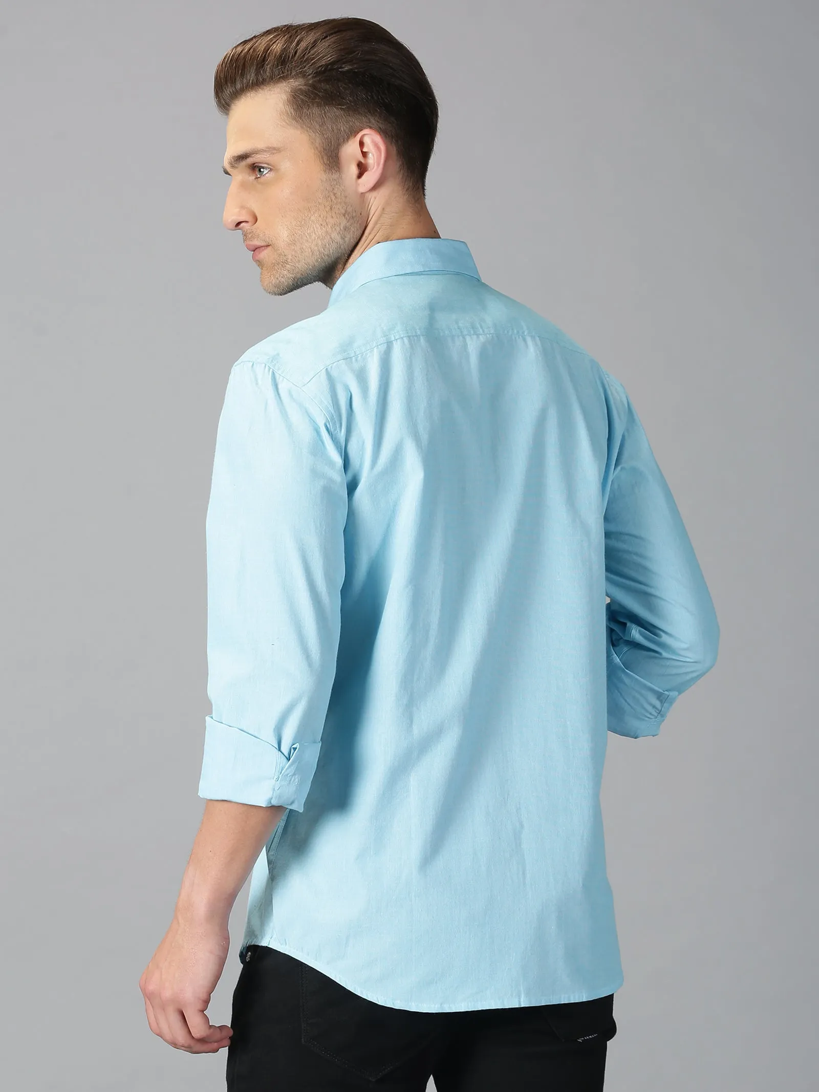 MEN'S AQUA SOLID SLIM FIT SHIRT