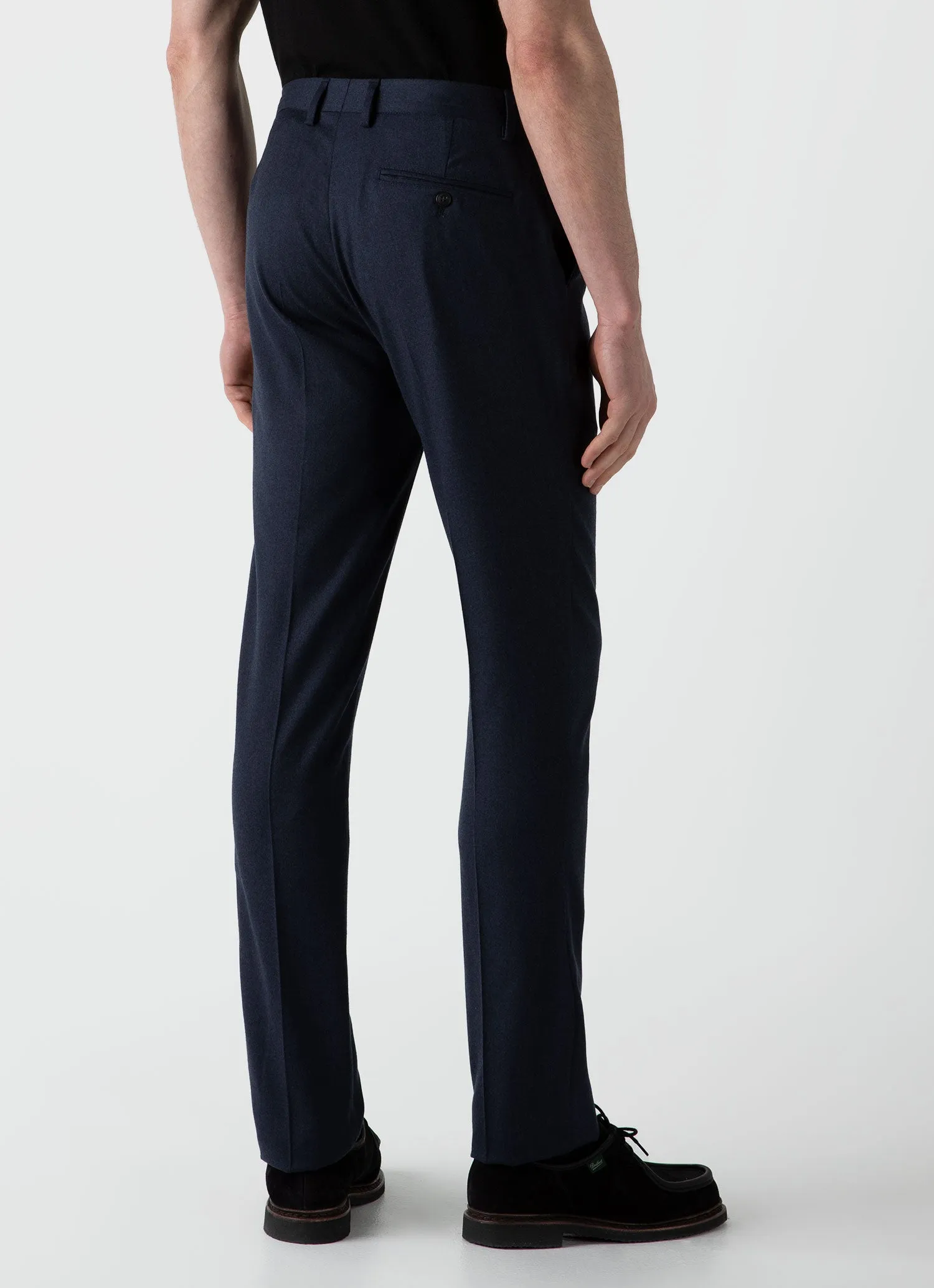 Men's Wool Trouser in Navy Melange