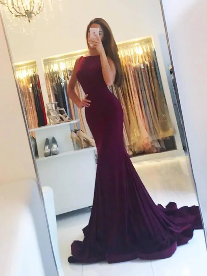 Mermaid Burgundy Prom Dress Sexy Beautiful Cheap African Prom Dress #ER370