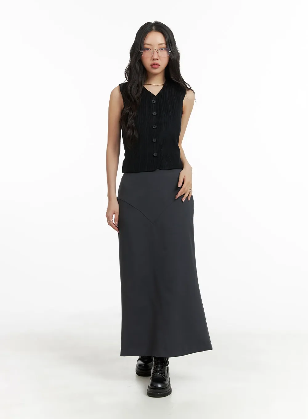 Mermaid Cut Maxi Skirt CM426