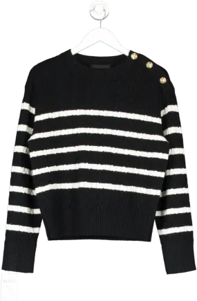 MO&Co. Black stripe Round Collar Knit Sweater UK M