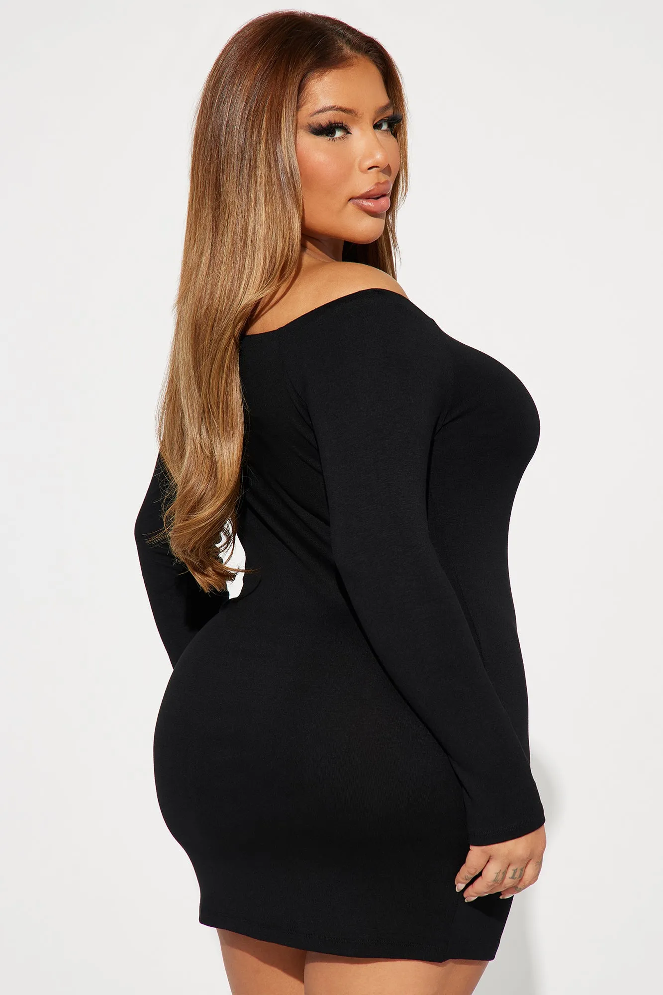 My Go To Off Shoulder Mini Dress - Black