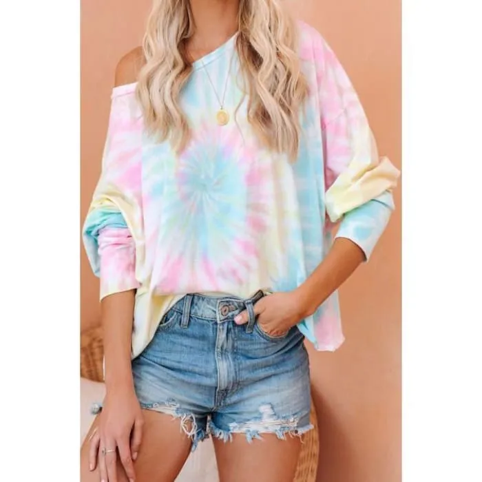 Pastel Long Sleeve Tie Dye Tee