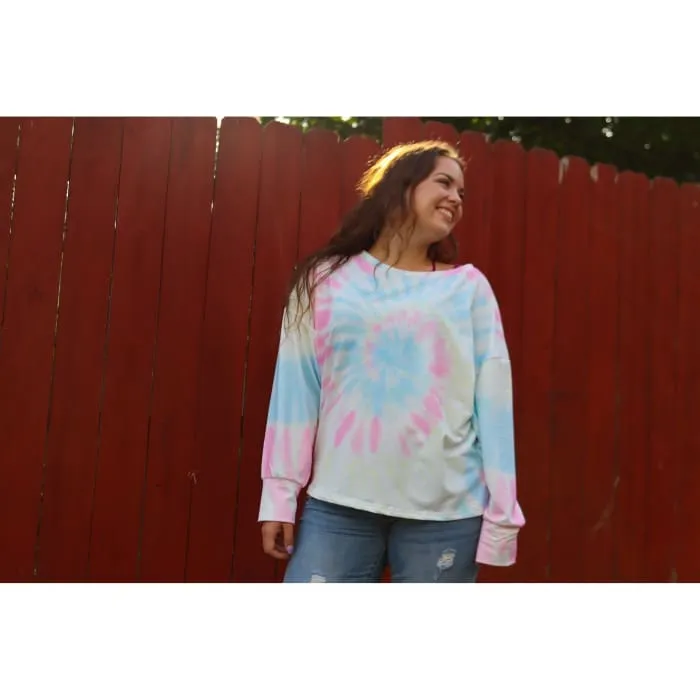 Pastel Long Sleeve Tie Dye Tee