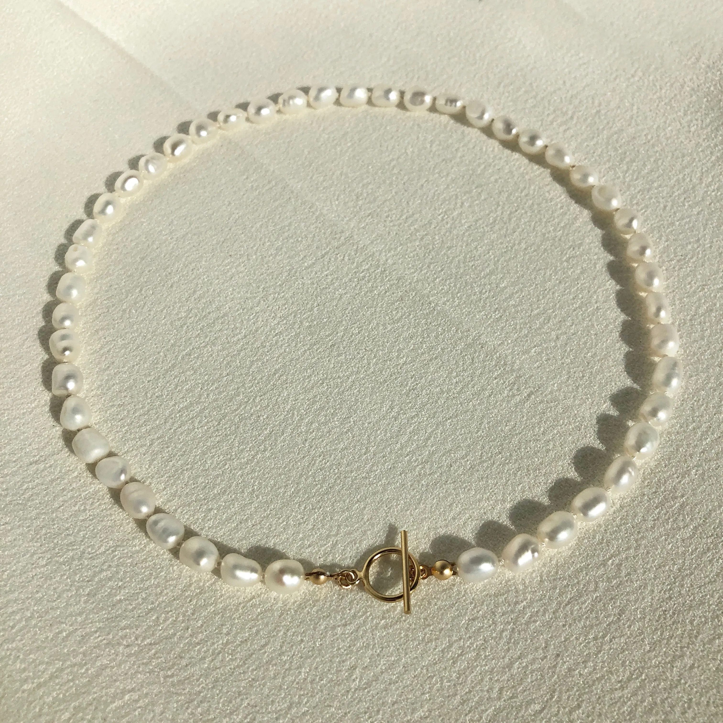 Pearl Necklace with Toggle Clasp