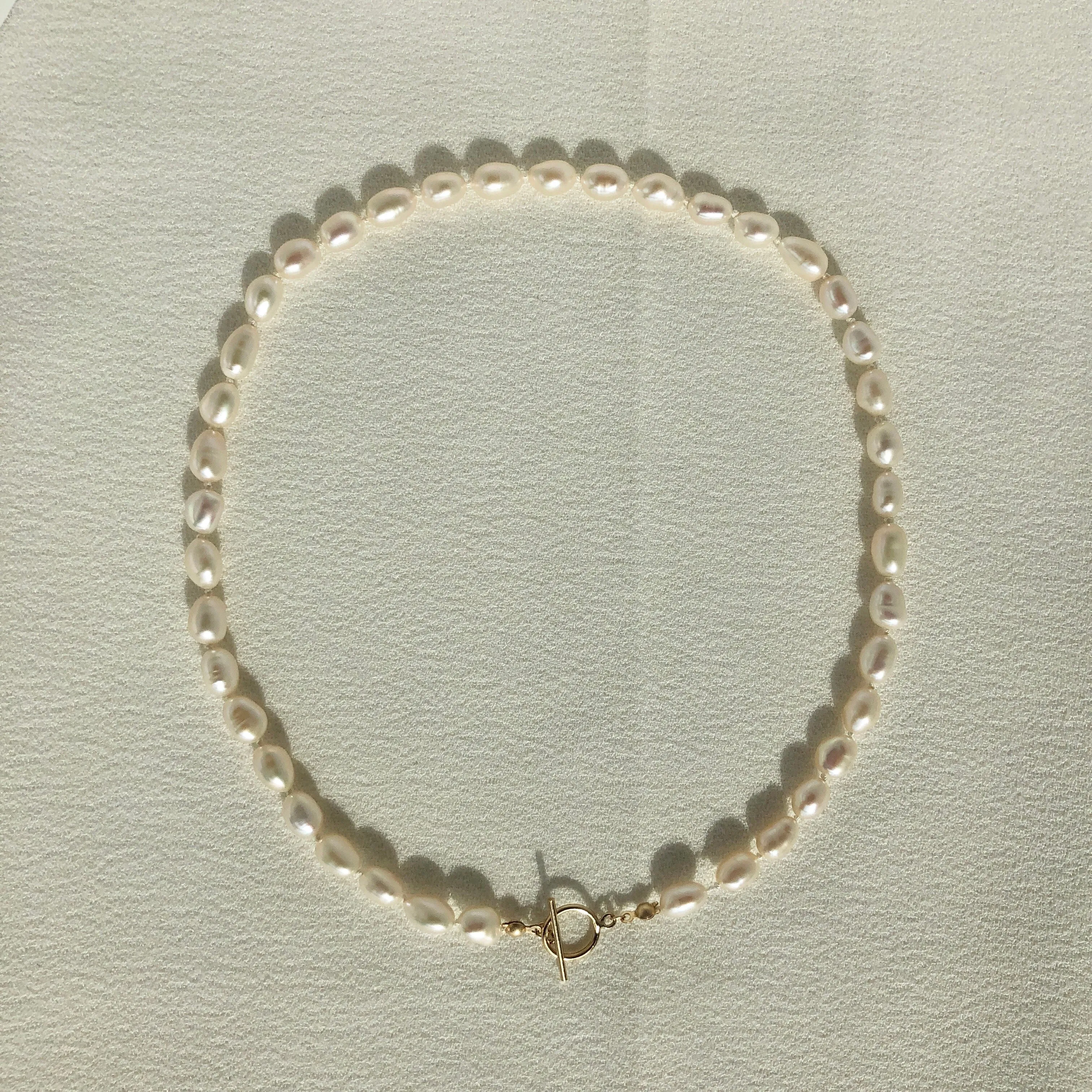 Pearl Necklace with Toggle Clasp