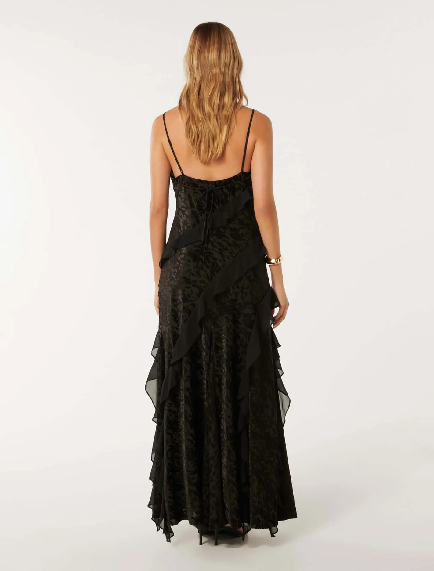 Piper Velvet Ruffle Maxi Dress