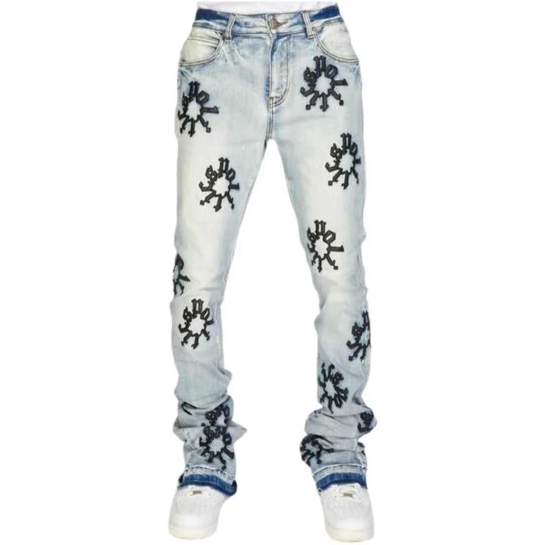 PLTKS Wreath Blue Stacked Jeans