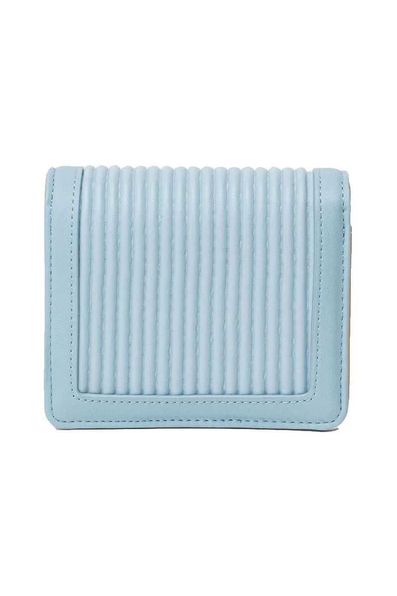 Portafoglio Pleated Pu - Azzurro