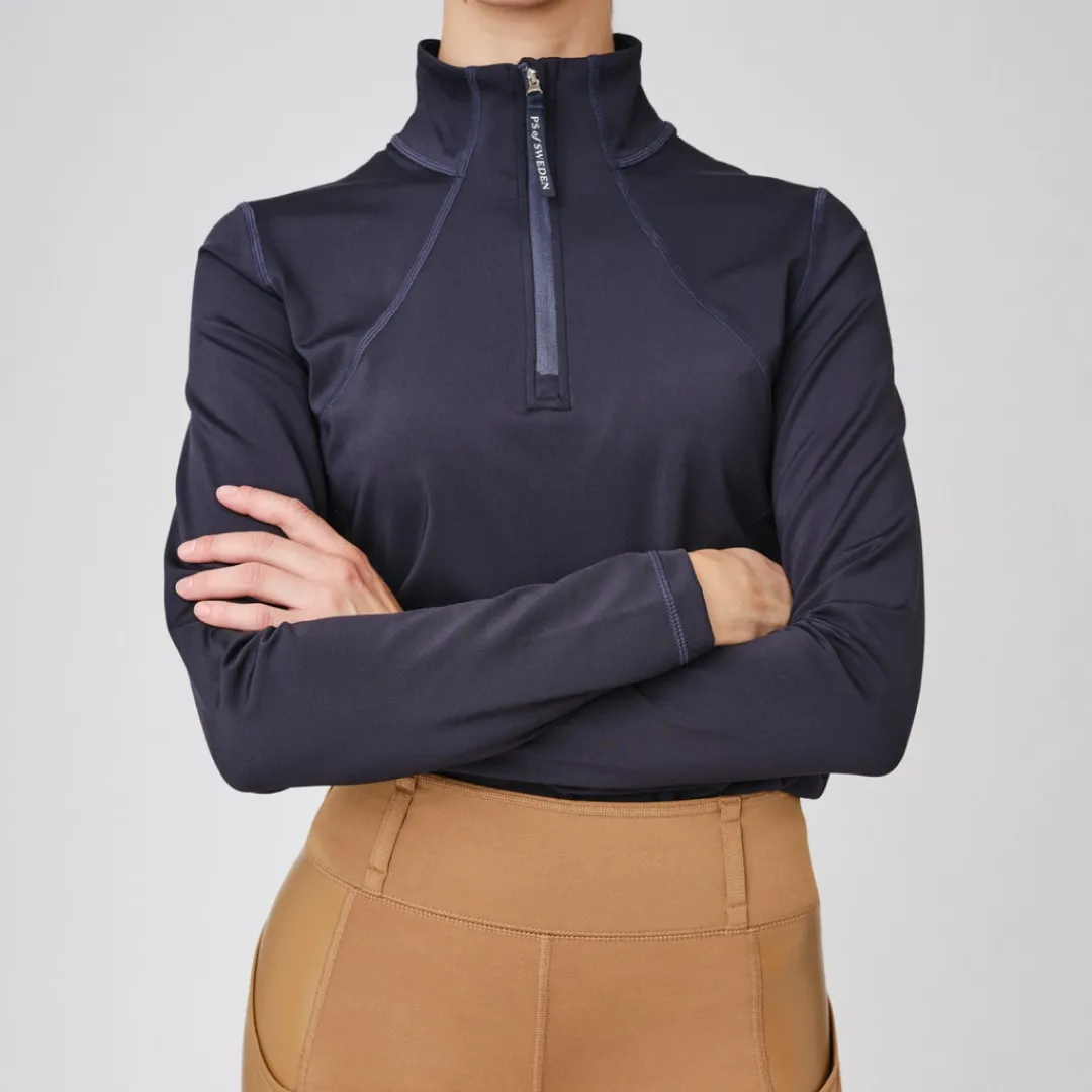 PS of Sweden Navy Alex Long Sleeve Mock Neck