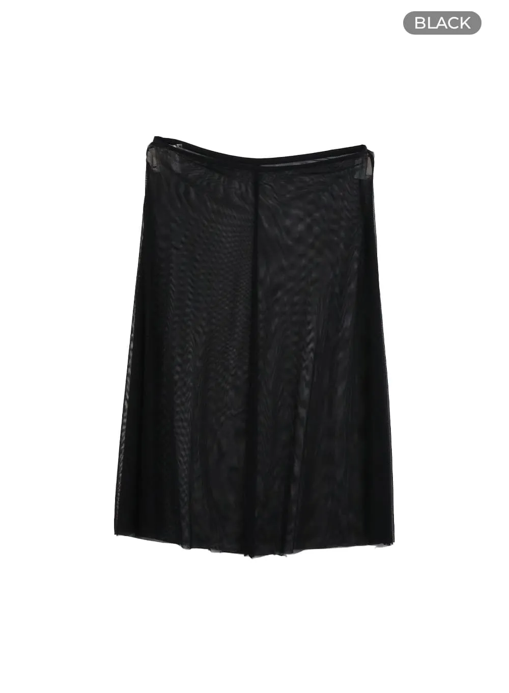 Sheer Layering Maxi Skirt IA417