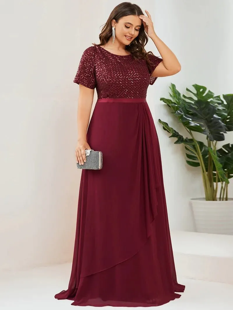 Short Sleeves Round Neck A Line Mother of the Bride Dresses