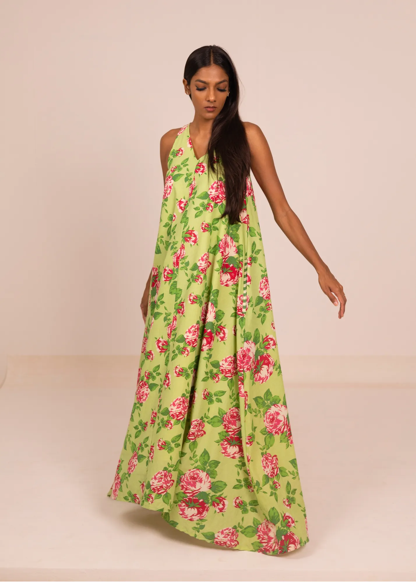 Sud de l'Inde Dress - Green Roses