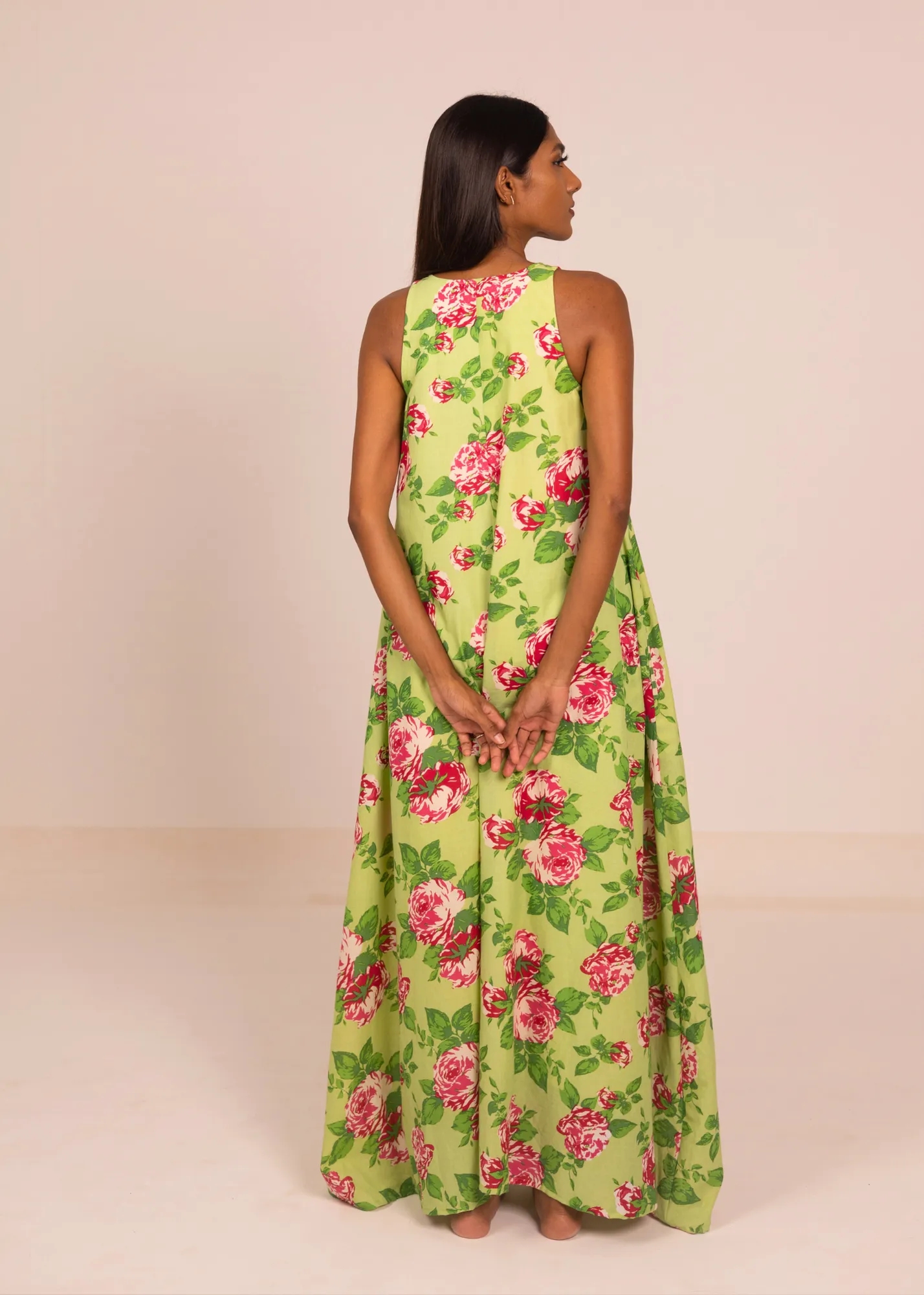 Sud de l'Inde Dress - Green Roses