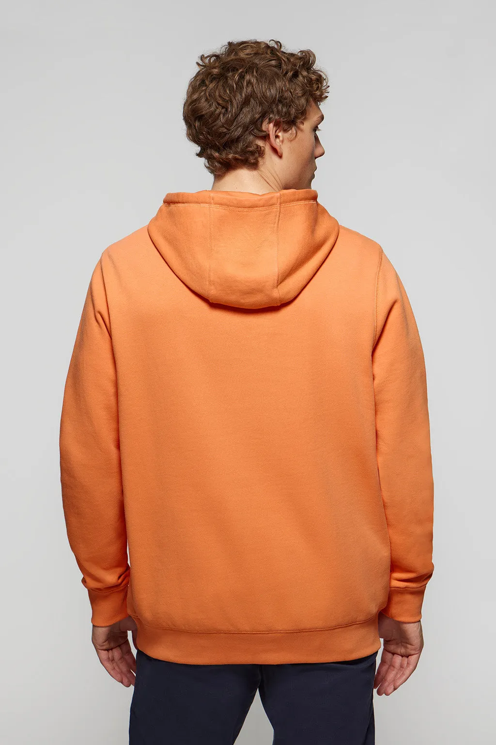 Sudadera con capucha y bolsillos naranja con logo Rigby Go