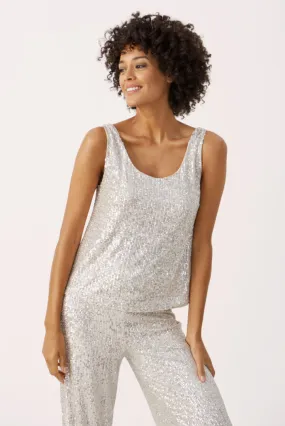 TAMANA SEQUIN TANK (SILVER) - PART TWO