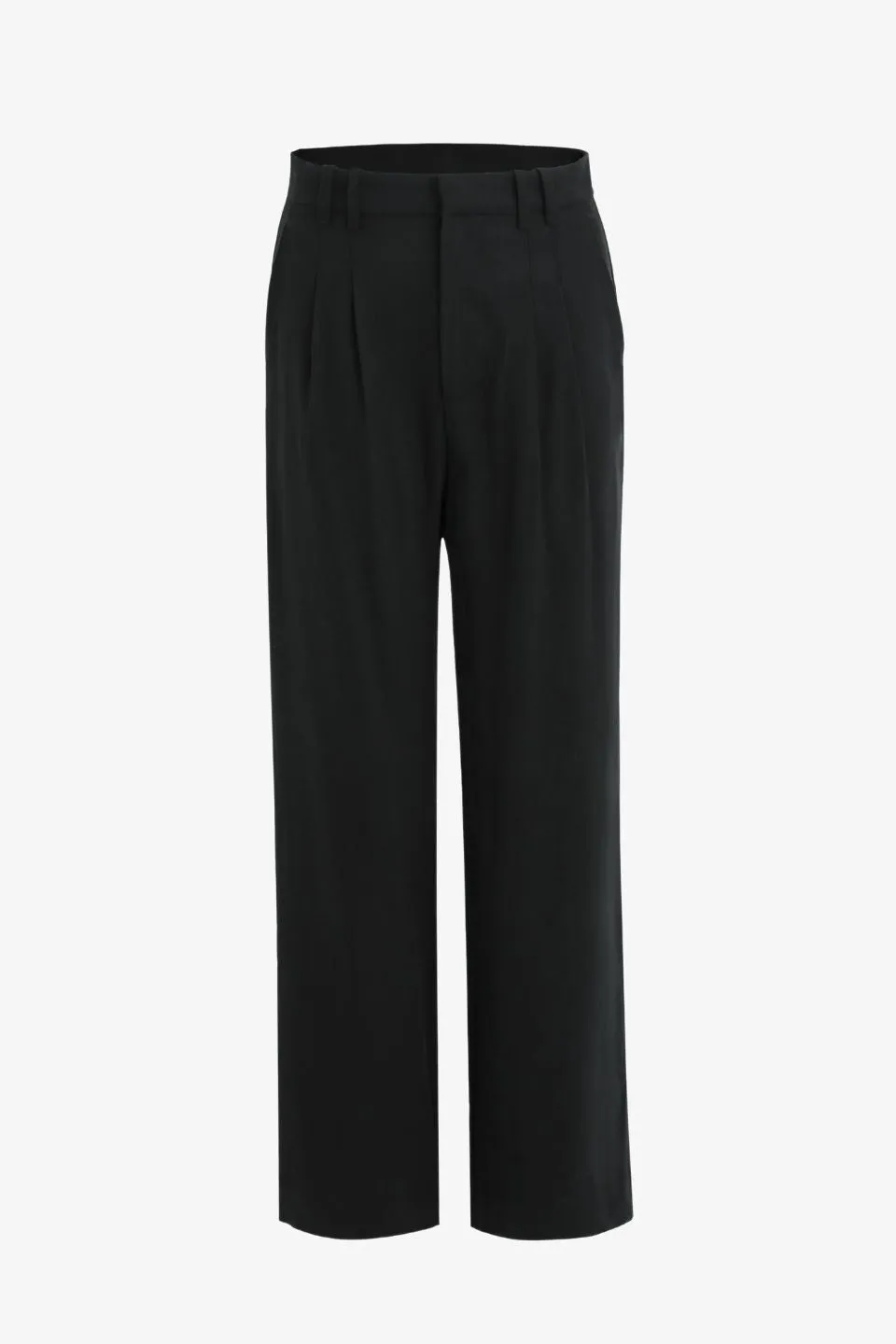 Tension Black Soft Touch Pleat Front Relaxed Pant