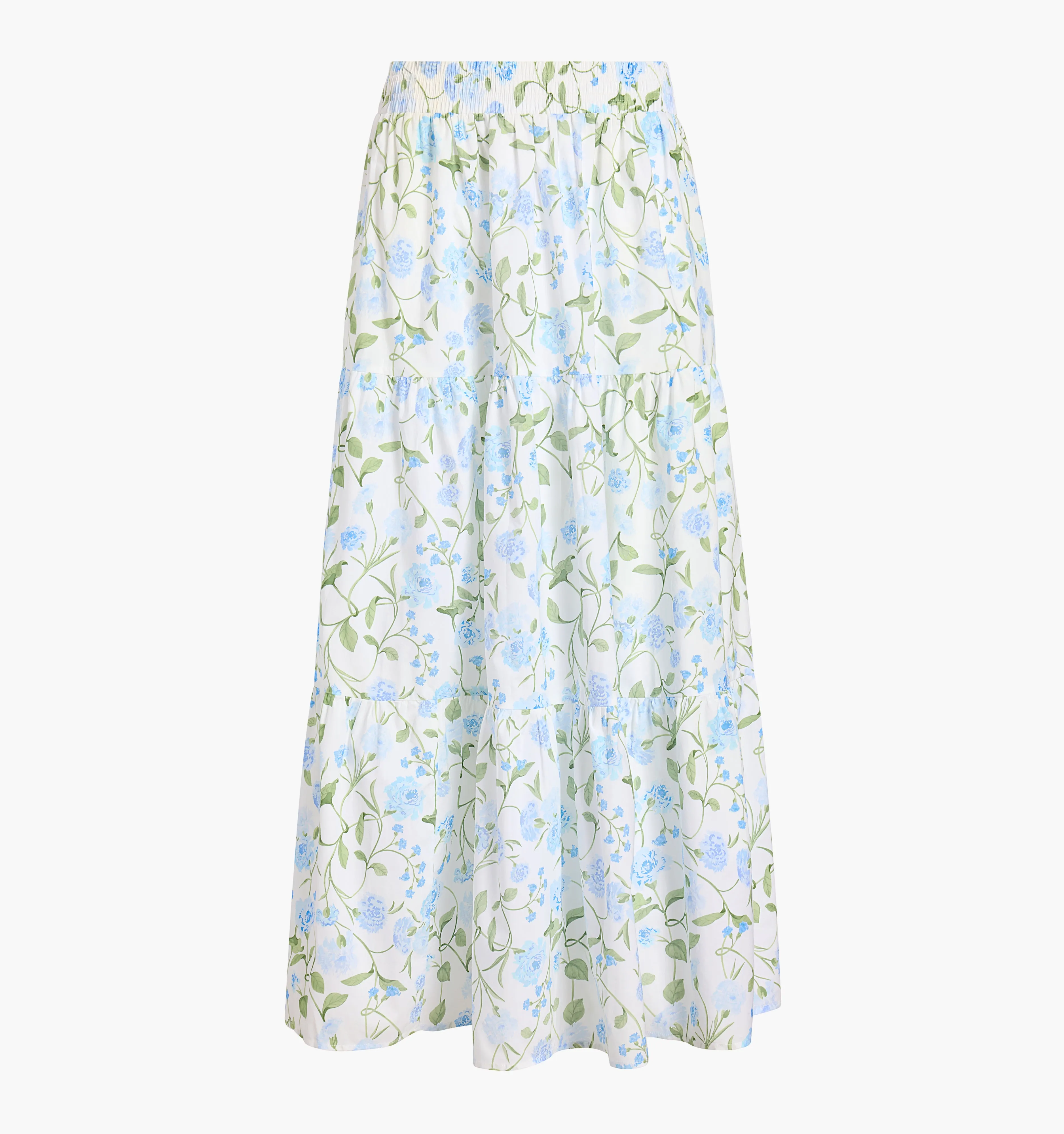 The Florence Nap Skirt - Blue Peony Bouquet Cotton