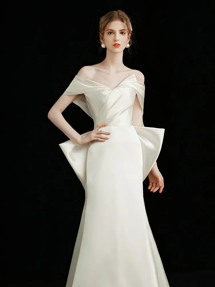 The Kendall Wedding Bridal Off Shoulder Gown