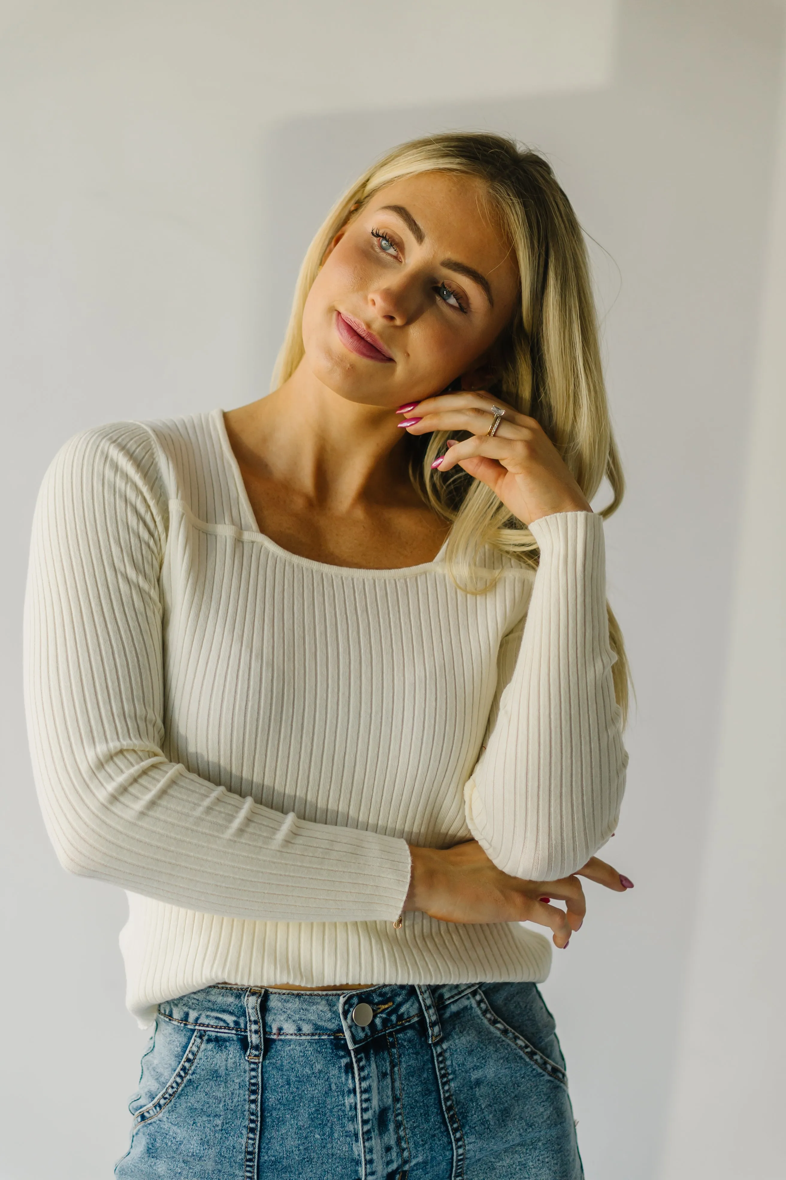 The Pikesville Ribbed Sweater in Ivory