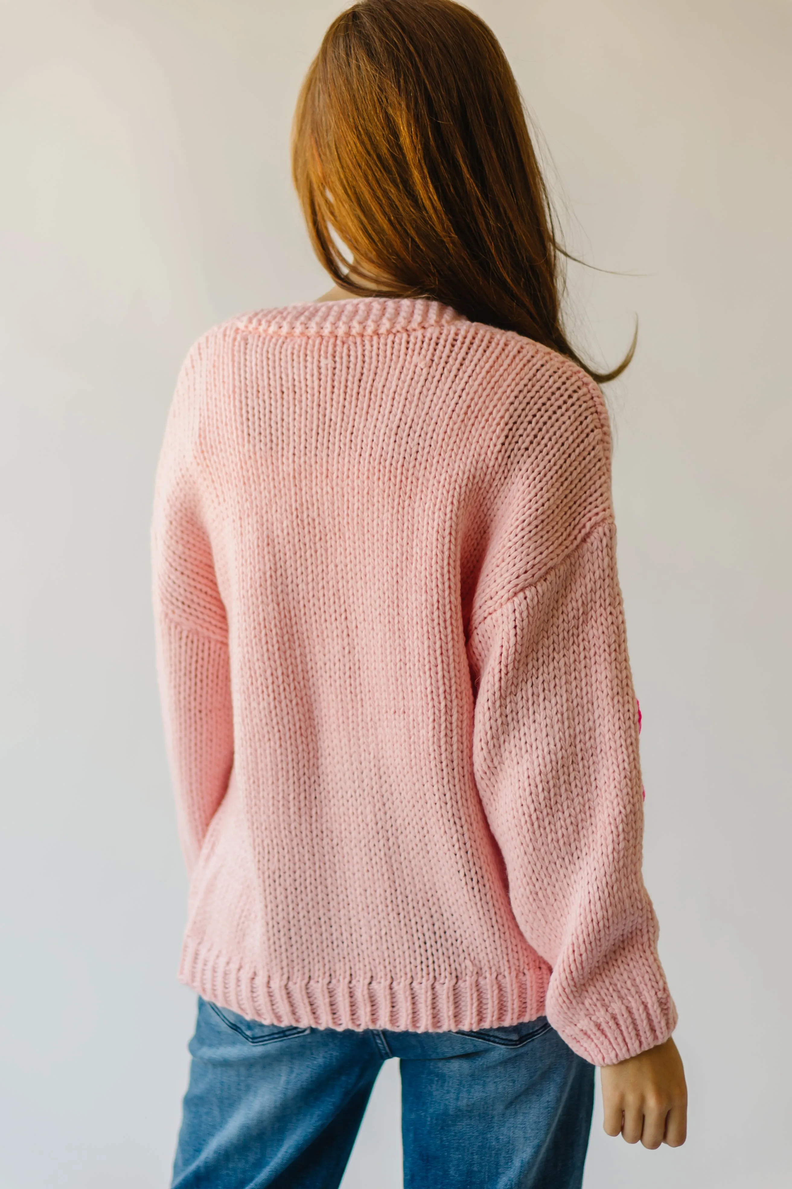 The Treft Floral Knit Cardigan in Pink