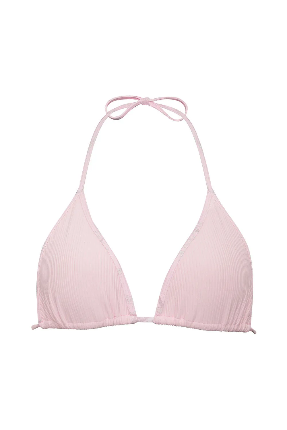 Tia Ribbed Triangle Bikini Top - Aurora