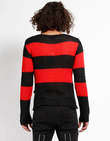 Tripp NYC Black / Red Striped Sweater