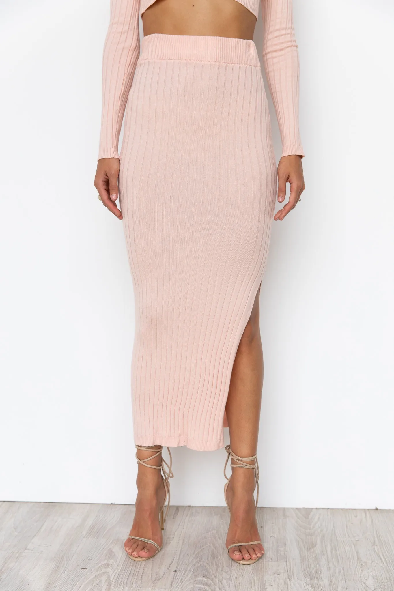 Vanna Knit Skirt - Blush