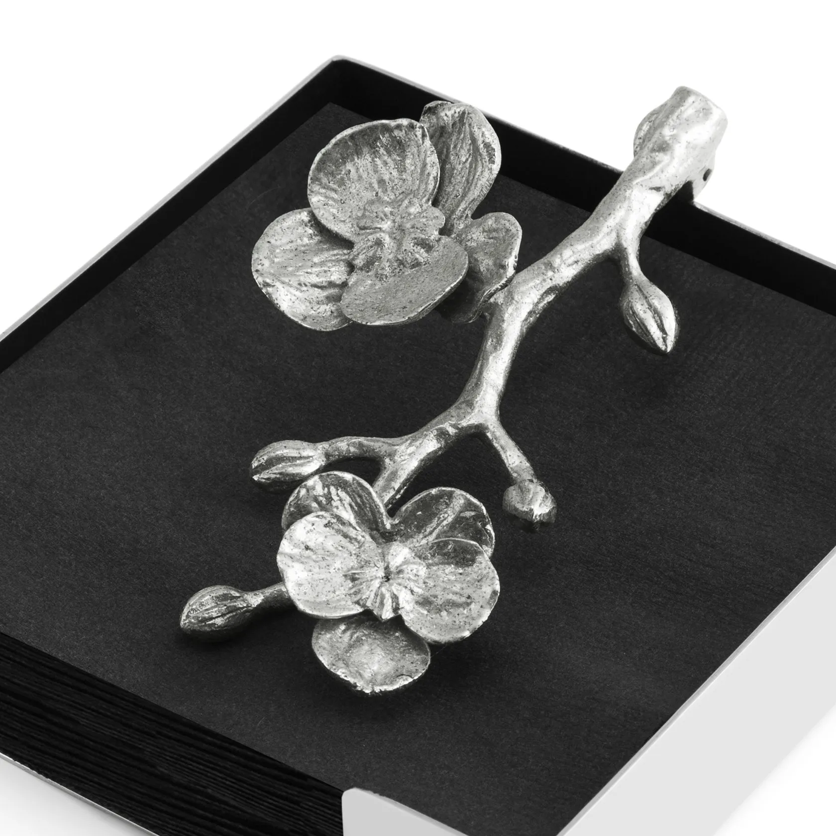 White Orchid Cocktail Napkin Holder