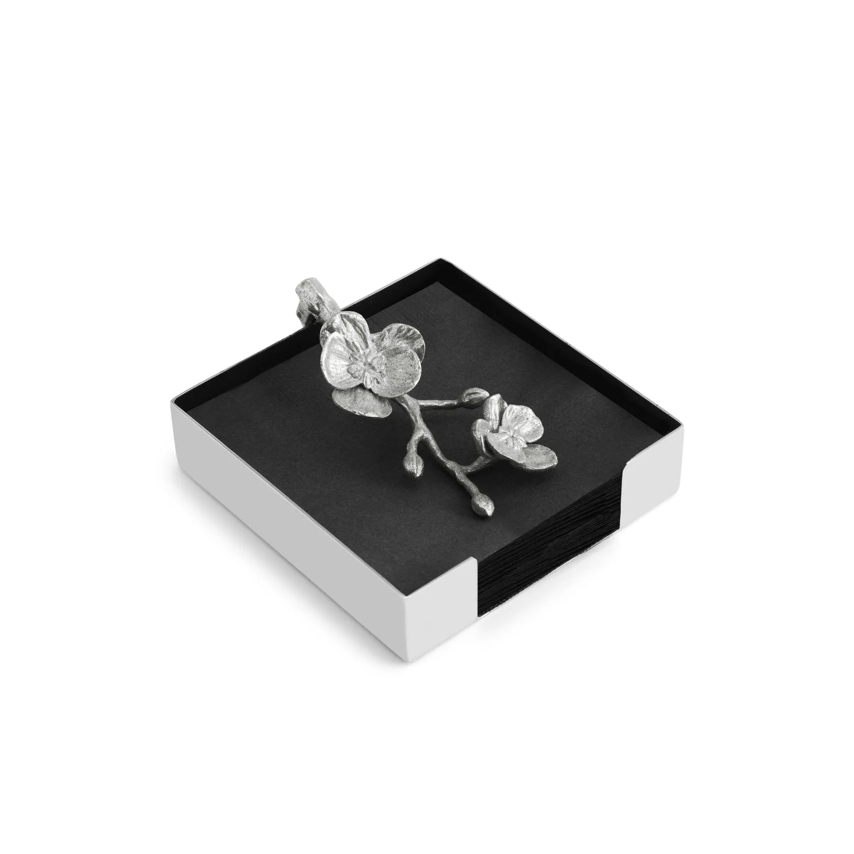 White Orchid Cocktail Napkin Holder