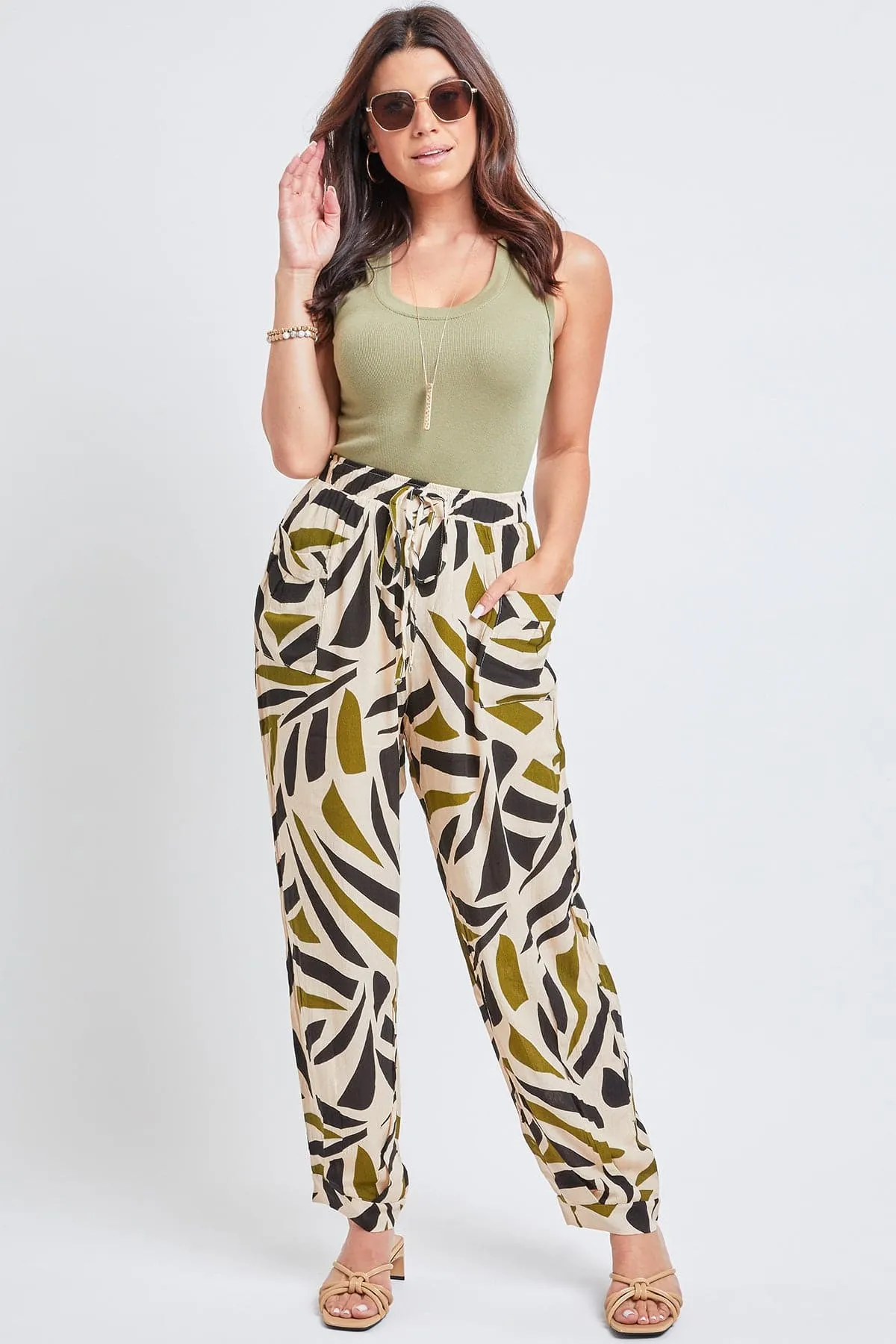 Women's Drawstring Wide Jogger Pant With Pleated Hem Lifestyle Collection