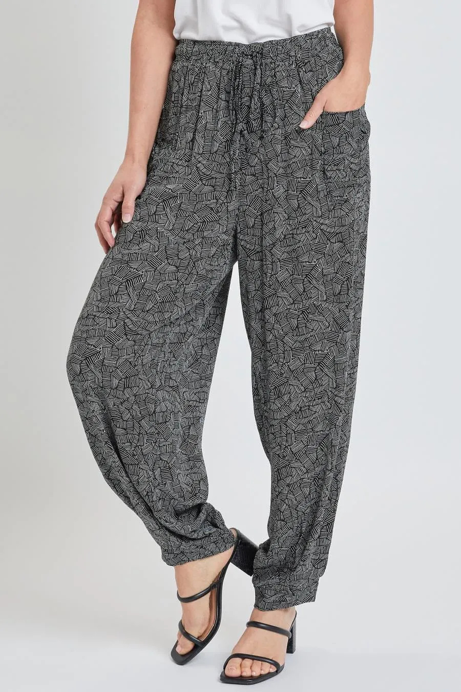 Women's Drawstring Wide Jogger Pant With Pleated Hem Lifestyle Collection