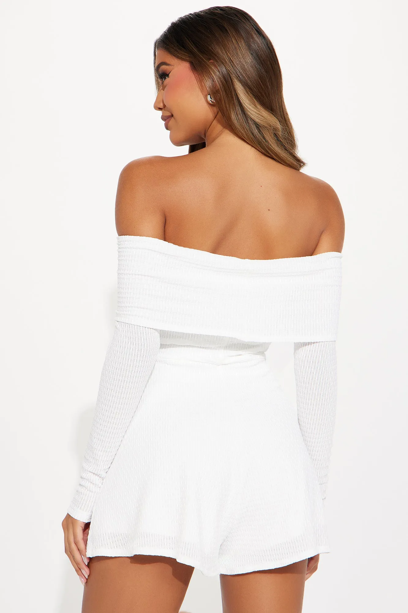 Zahraa Off Shoulder Romper - Ivory